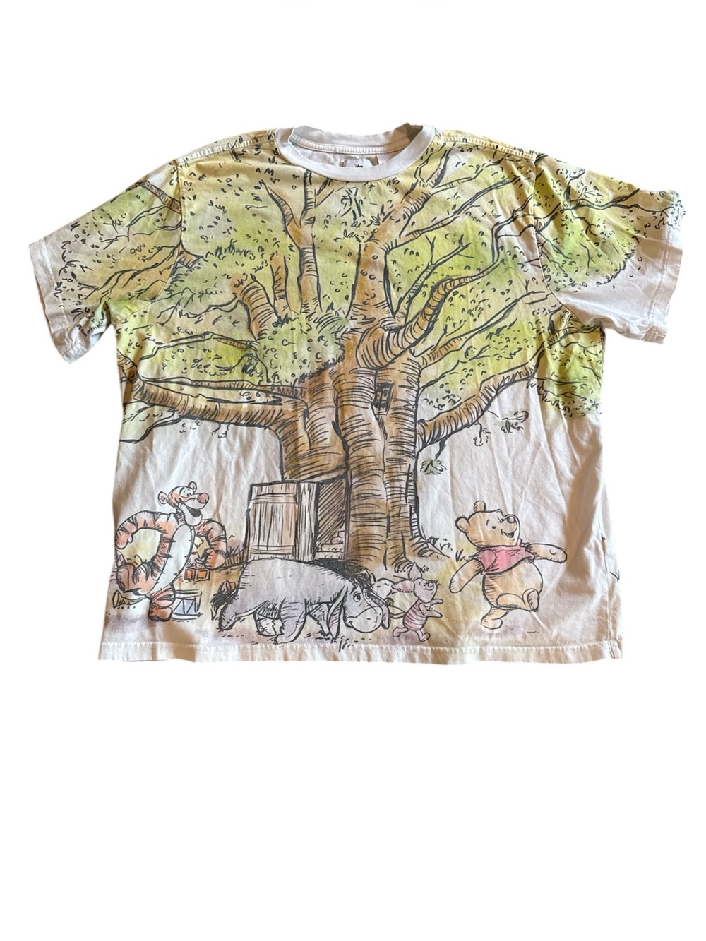 Disney Winnie the Pooh Tree Graphic Tee - White/Green